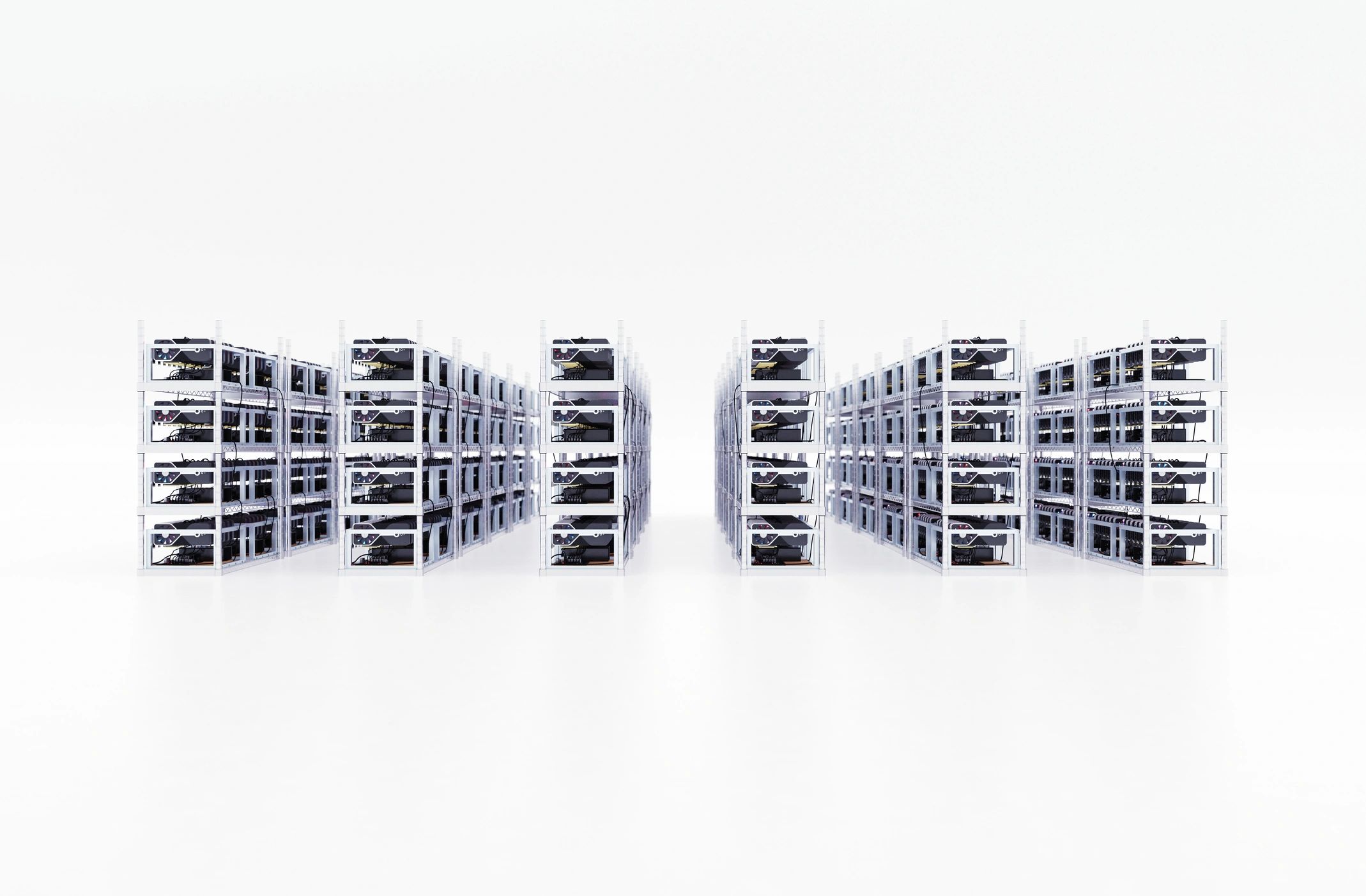 Data center racks in a large-scale computing facility